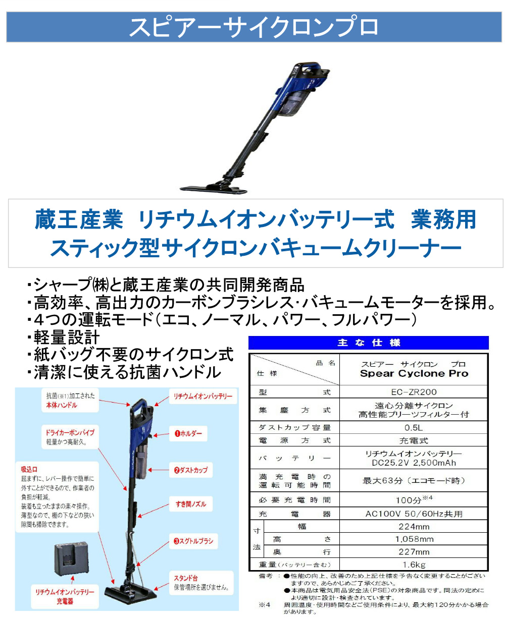 高評価国産 蔵王産業 スピアーサイクロンプロ用 リチウムイオンバッテリー スーパーSALE 3/4~3/11 ポイント +5倍  5503004：快適バリューＳＨＯＰ